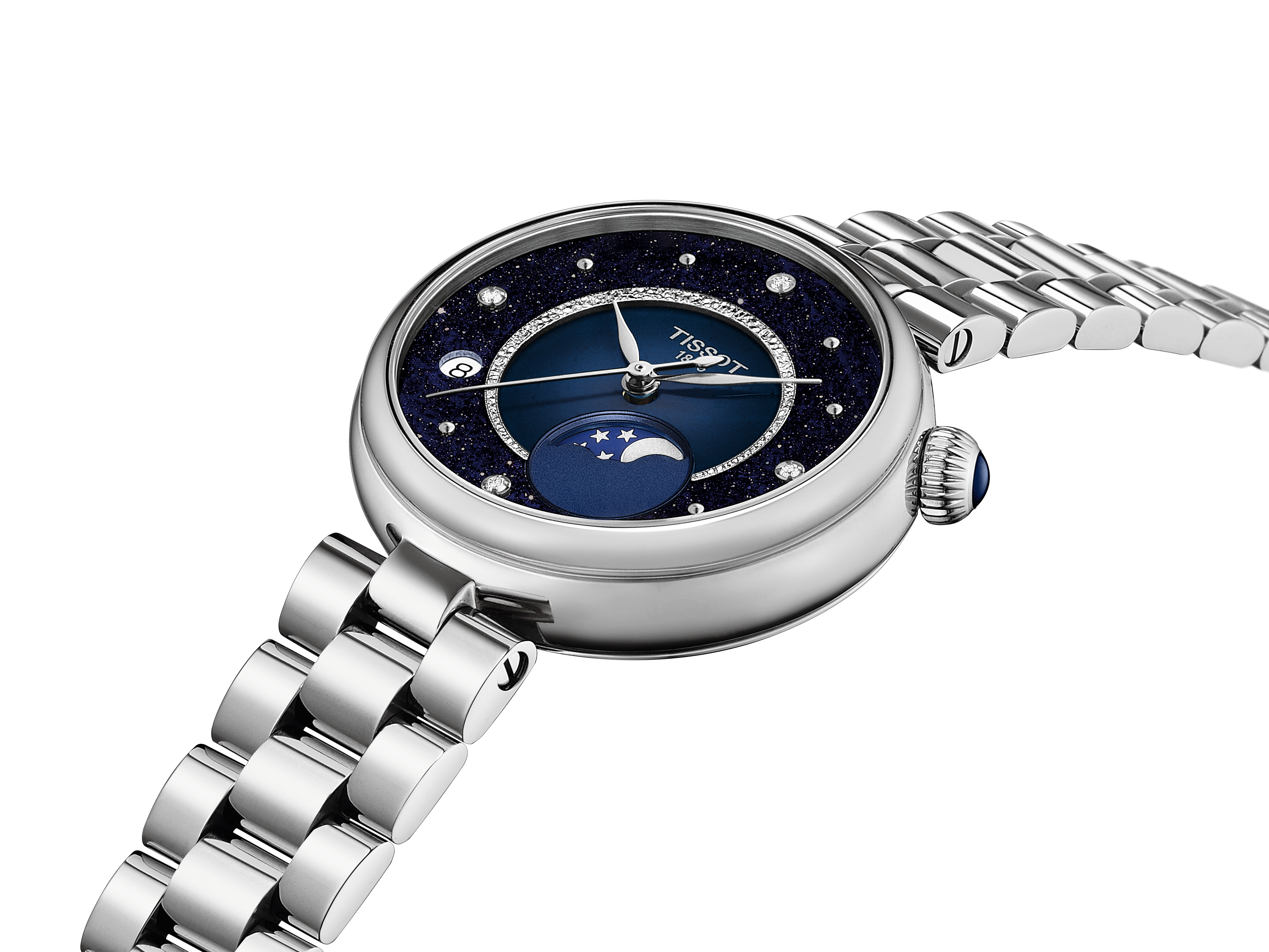 Tissot Damen Armbanduhr T152.223.11.496.00 Desir 29,6mm mit Mondphase und Diamanten