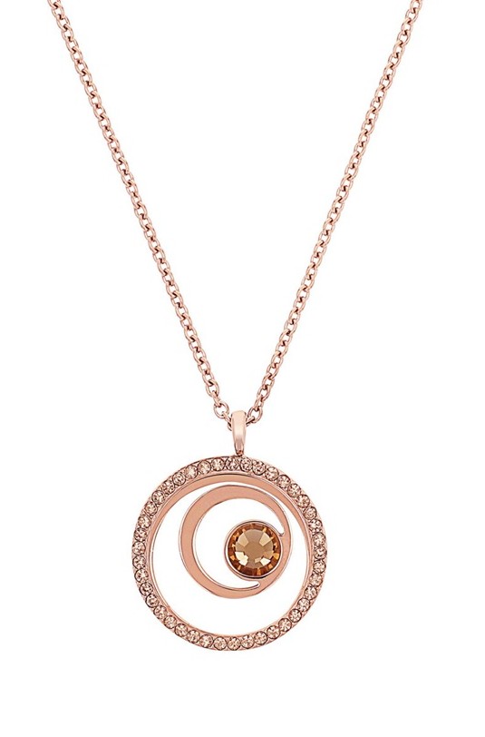 s.Oliver Damen Halskette 2040615 Edelstahl Crystals roségold IP