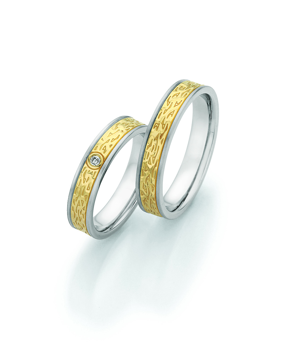 Eheringe Trauringe Whitestyle Steel & Gold Forever Brilliant 88-24170 / 88-24180