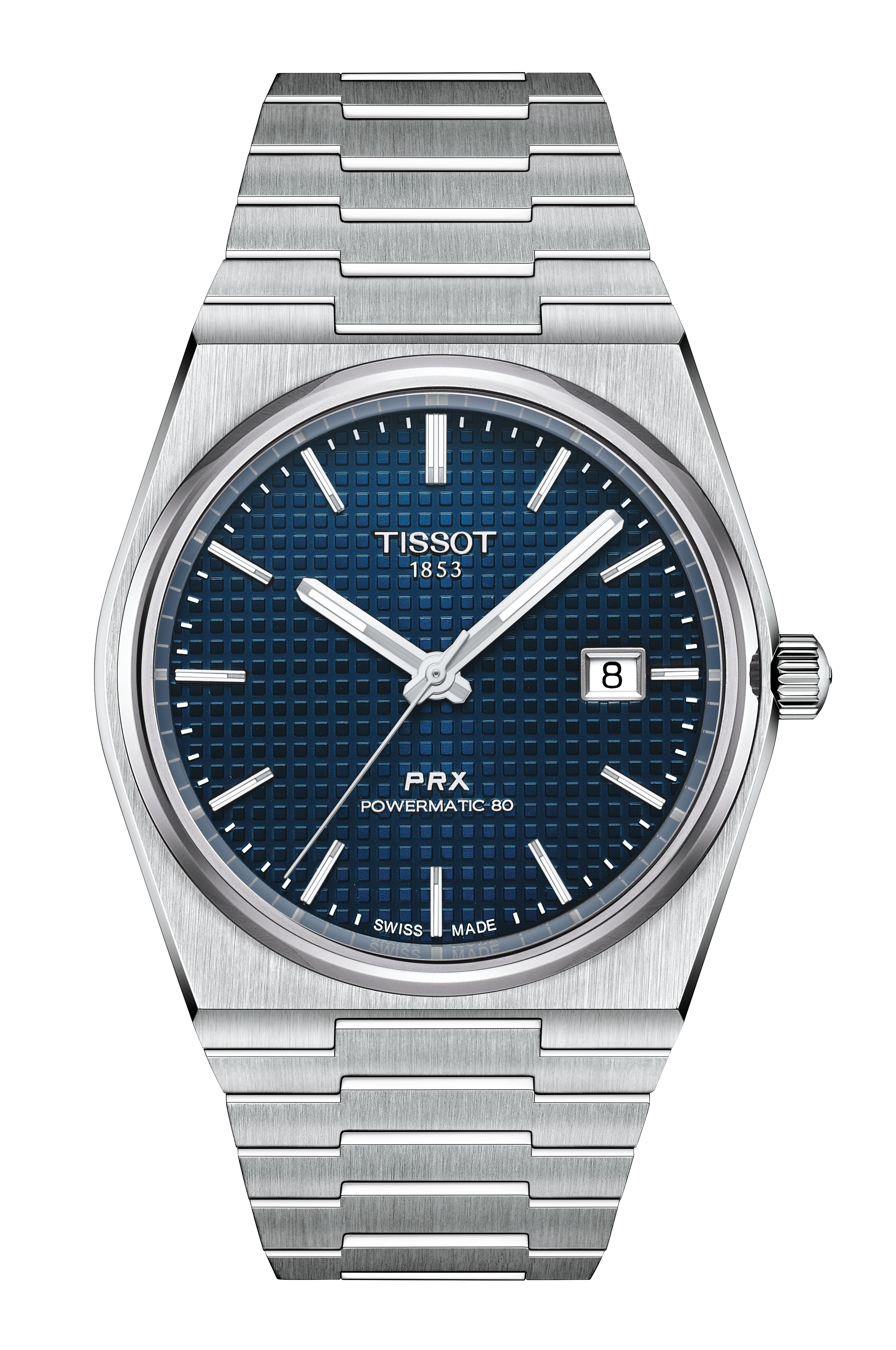 Tissot Armbanduhr T137.407.11.041.00 PRX Titan 40 mm Automatik mit blauem Zifferblatt
