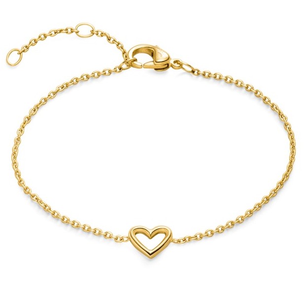 Boccia Damen Armband 03070-01 Titan gelbgold IP mit Herz