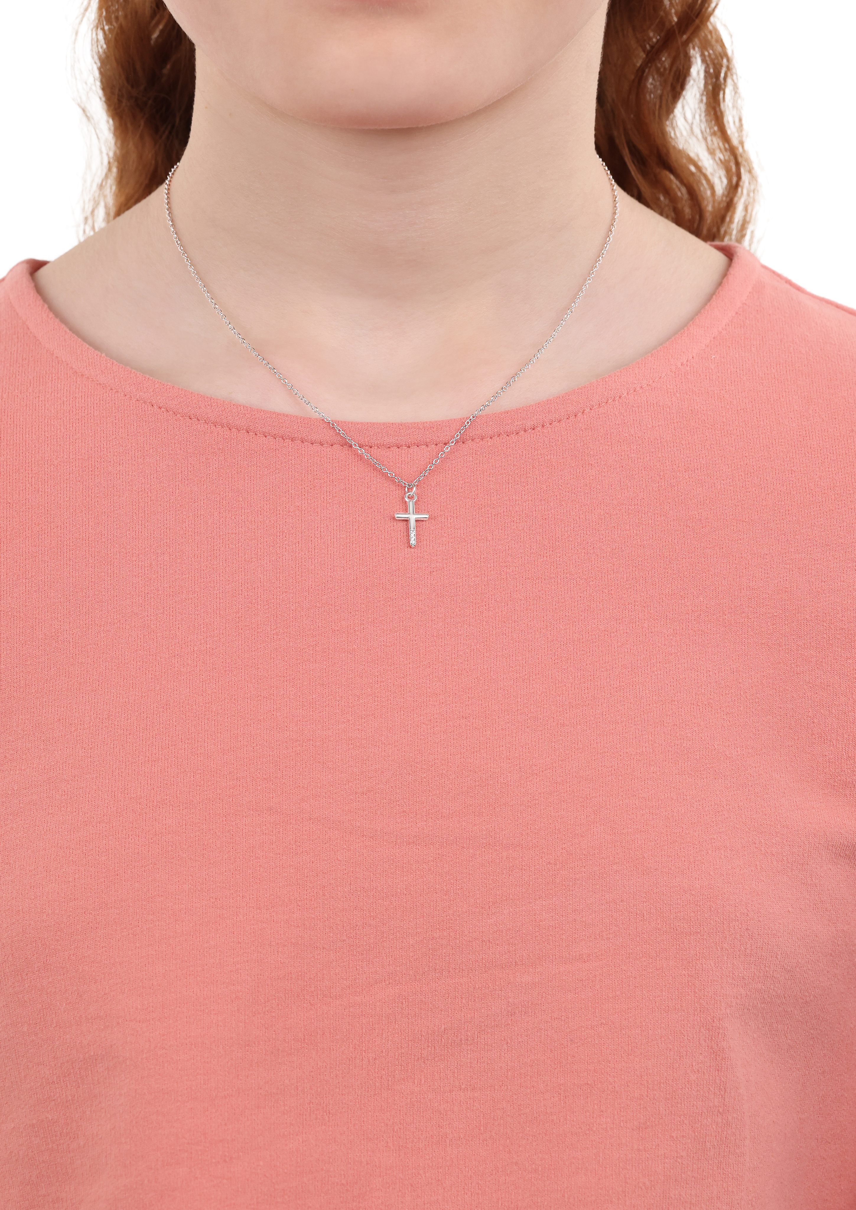 s.Oliver Kids Girls Halskette 2035514 Kreuz Silber Zirkonia