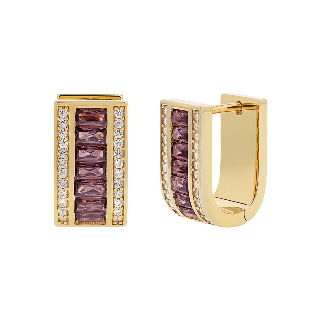 JOOP! Damen Creolen 2040573 Silber 925 vergoldet synth. Zirkonia