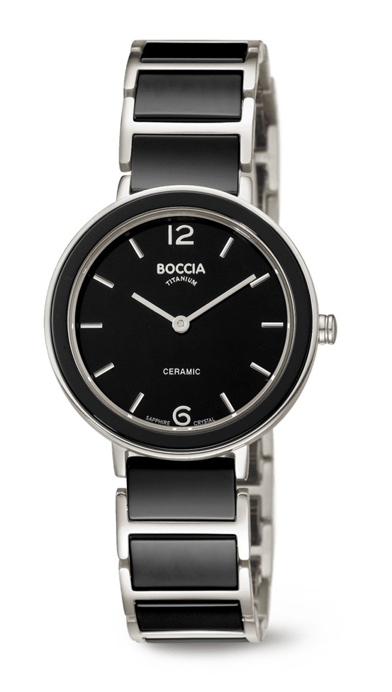 Boccia Damen Armbanduhr 3311-02 Titan Ceramic schwarz