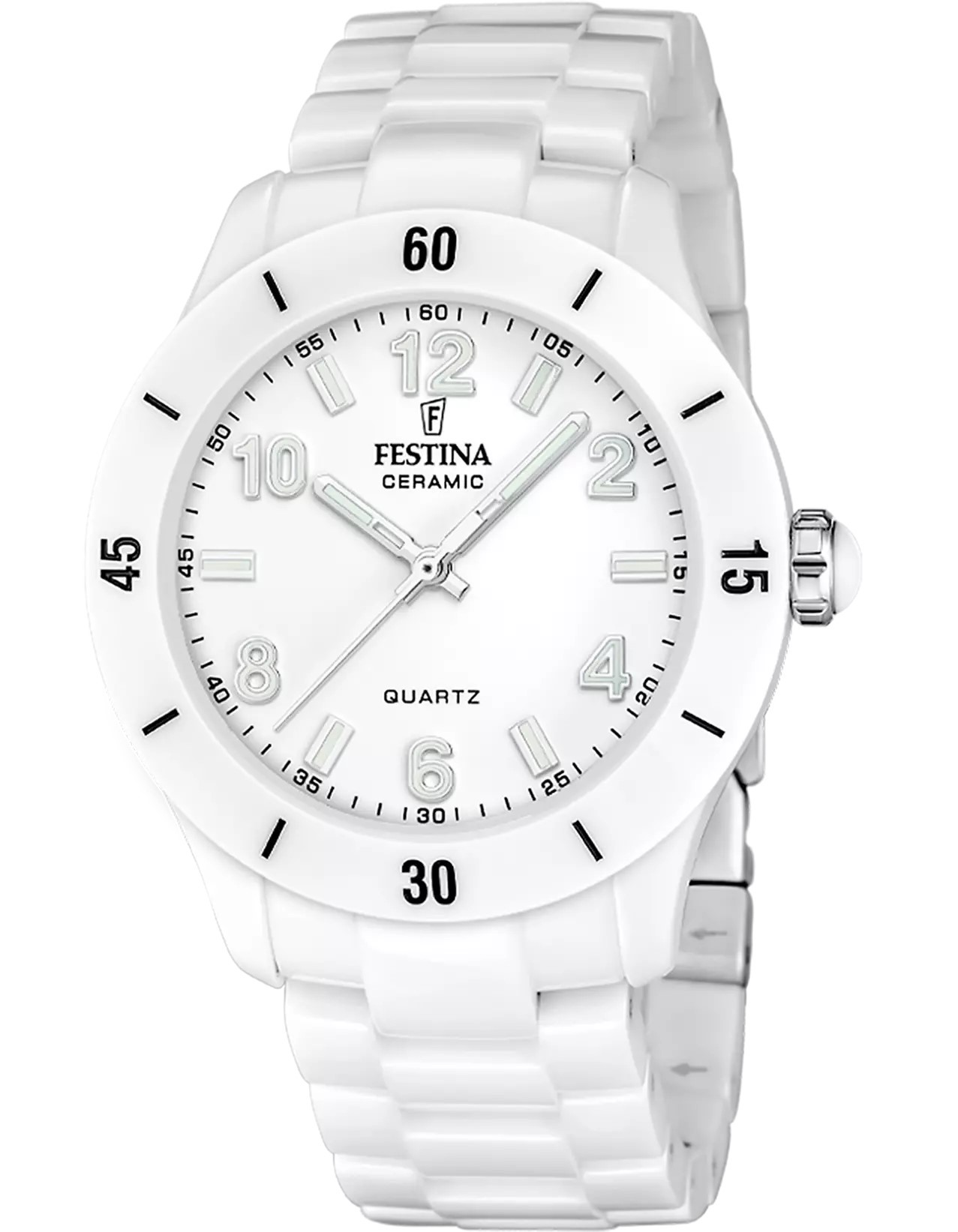 Festina Damen Armbanduhr F20720/1 Ceramic weiß