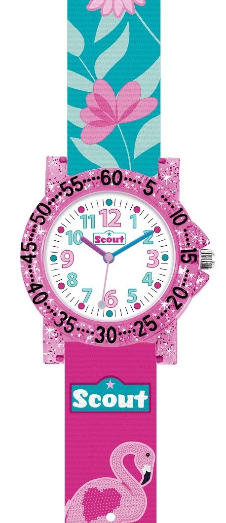 Scout Kinder Armbanduhr 280375019 The IT-Collection Glitter Flamingo