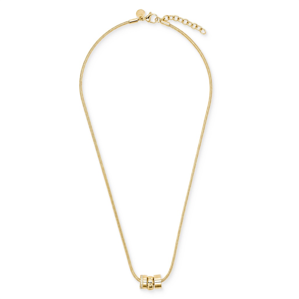 Tom Tailor Damen Halskette 2101825 Edelstahl Schlangengliederung mit Schmuck-Beads goldplattiert