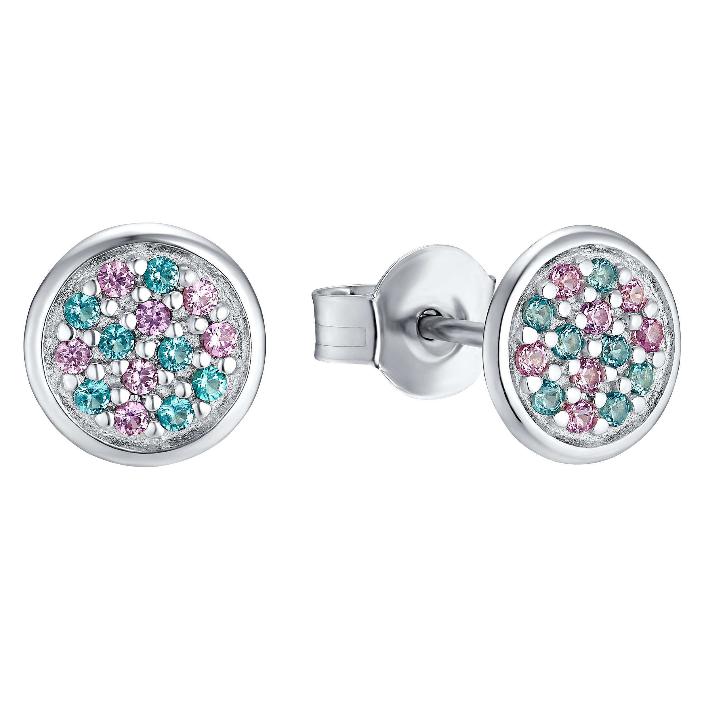Prinzessin Lillifee Mädchen Ohrstecker 2031155 Silber Zirkonia bunt