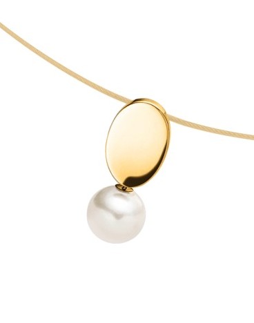 Boccia Damen Anhänger 07030-02 Titan gelbgold IP mit Süßwasserzuchtperle