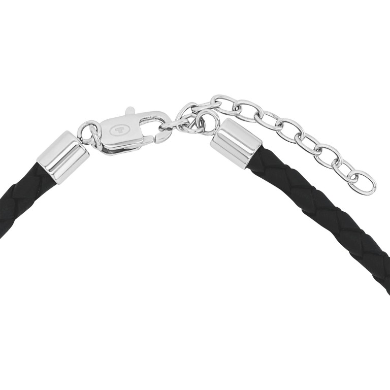 Tom Tailor Herren Halskette 2100702 Leder schwarz Edelstahl 
