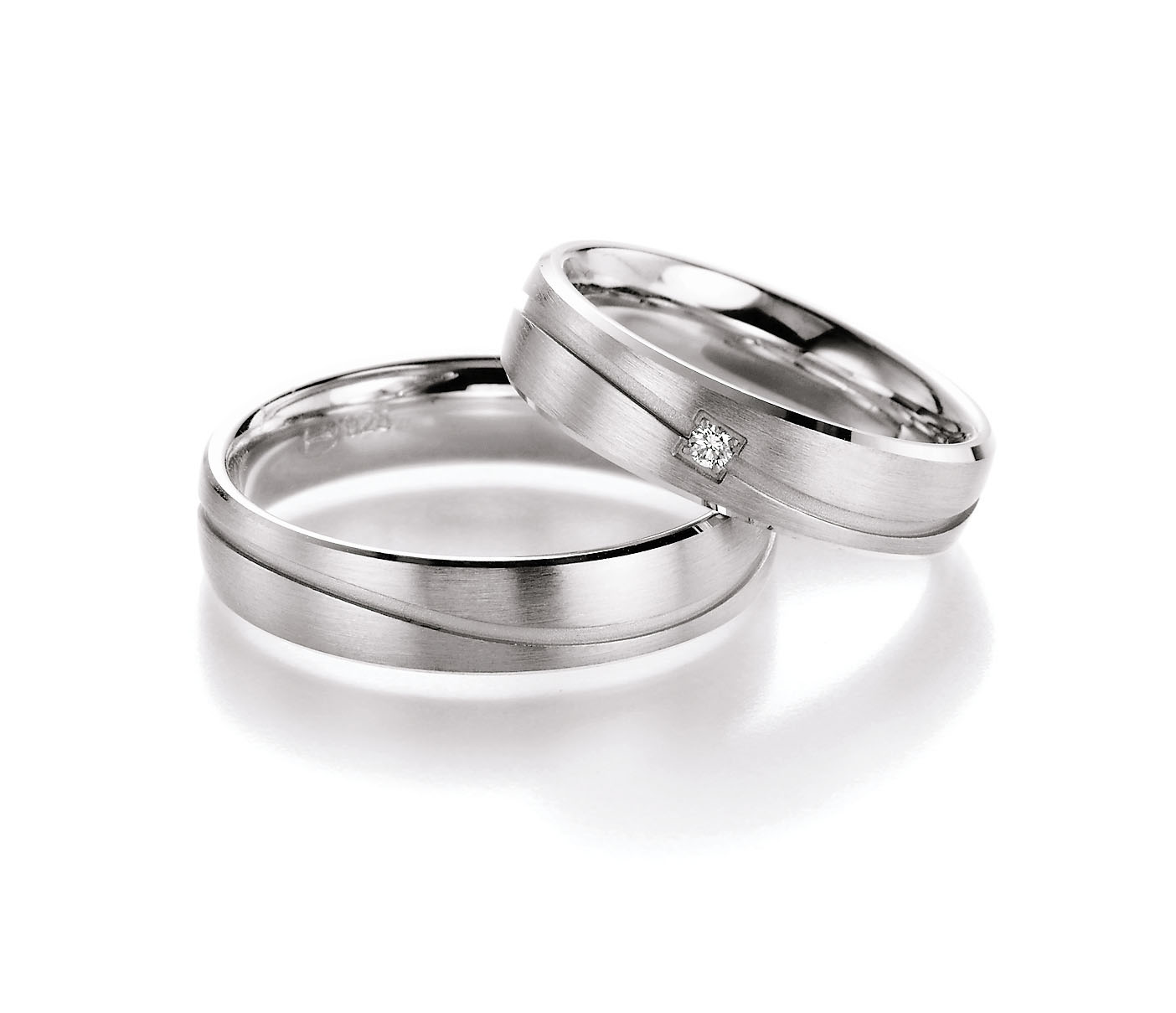 Eheringe Trauringe White Style Silver Inspiration Brilliant 55-10150 / 55-10160