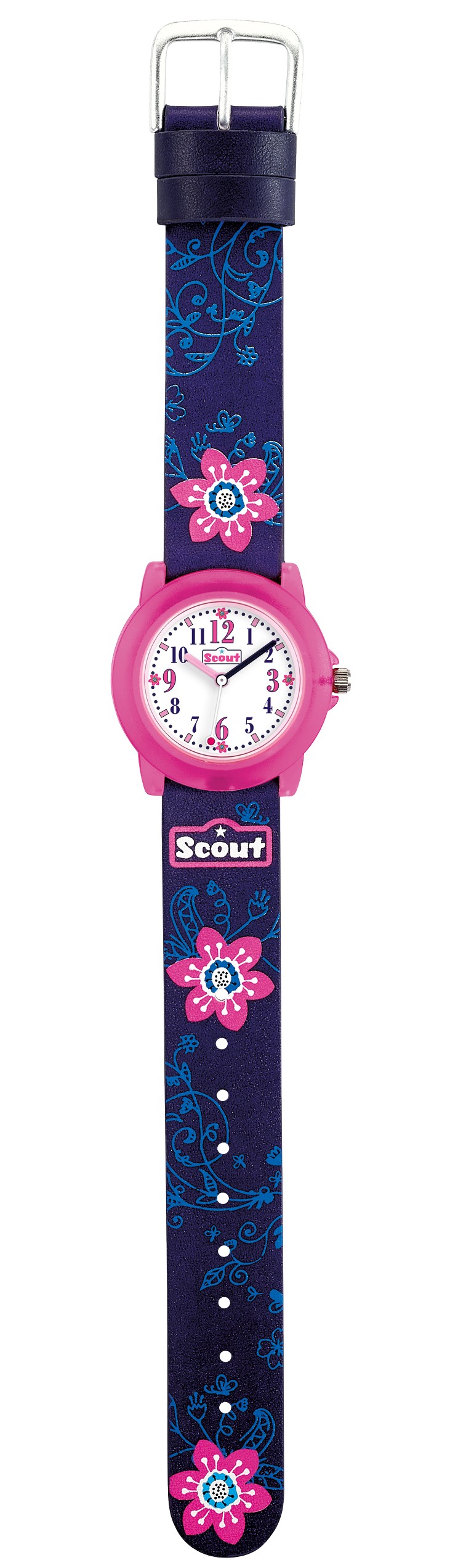 Scout Mädchen-Armbanduhr Crystal 280305028 blau pink Flowery