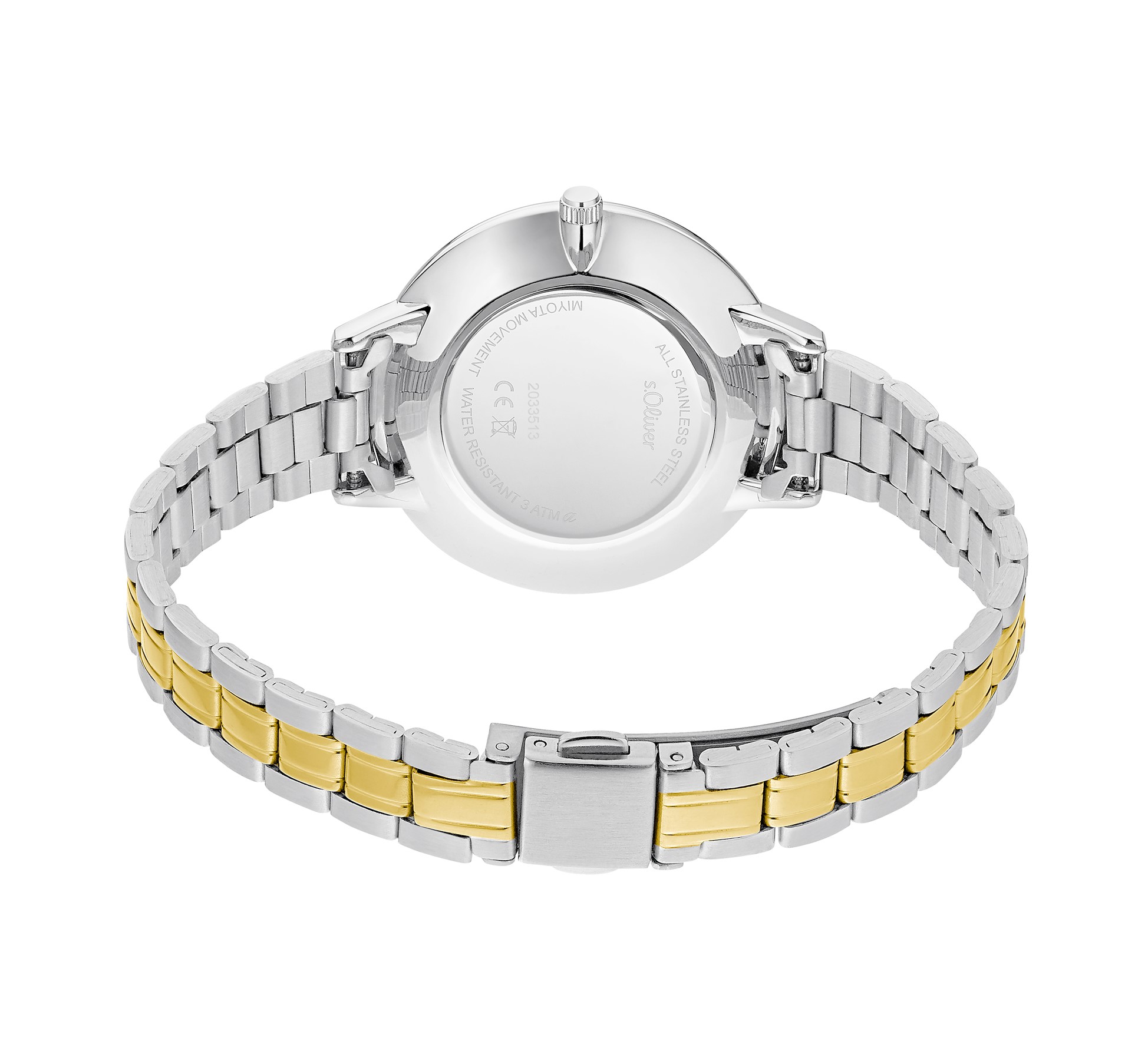 s.Oliver Damen Armbanduhr 2033513 Edelstahl teil-gelbgold IP