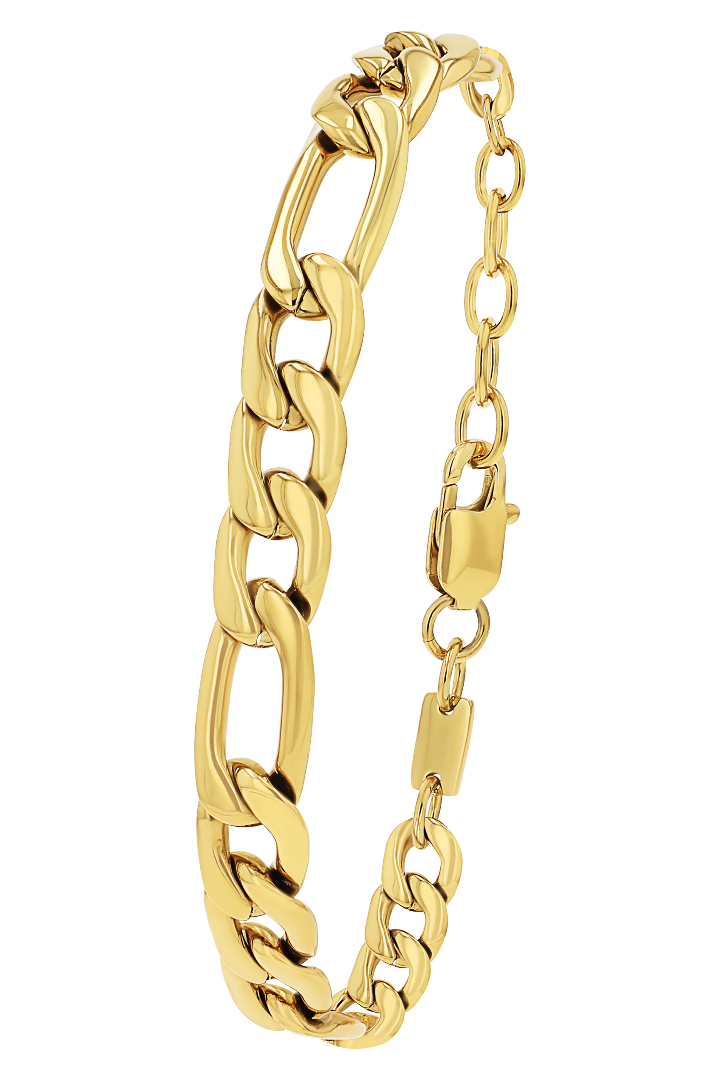 s.Oliver Herren Armband 2038009 Figaro Edelstahl gelbgold IP