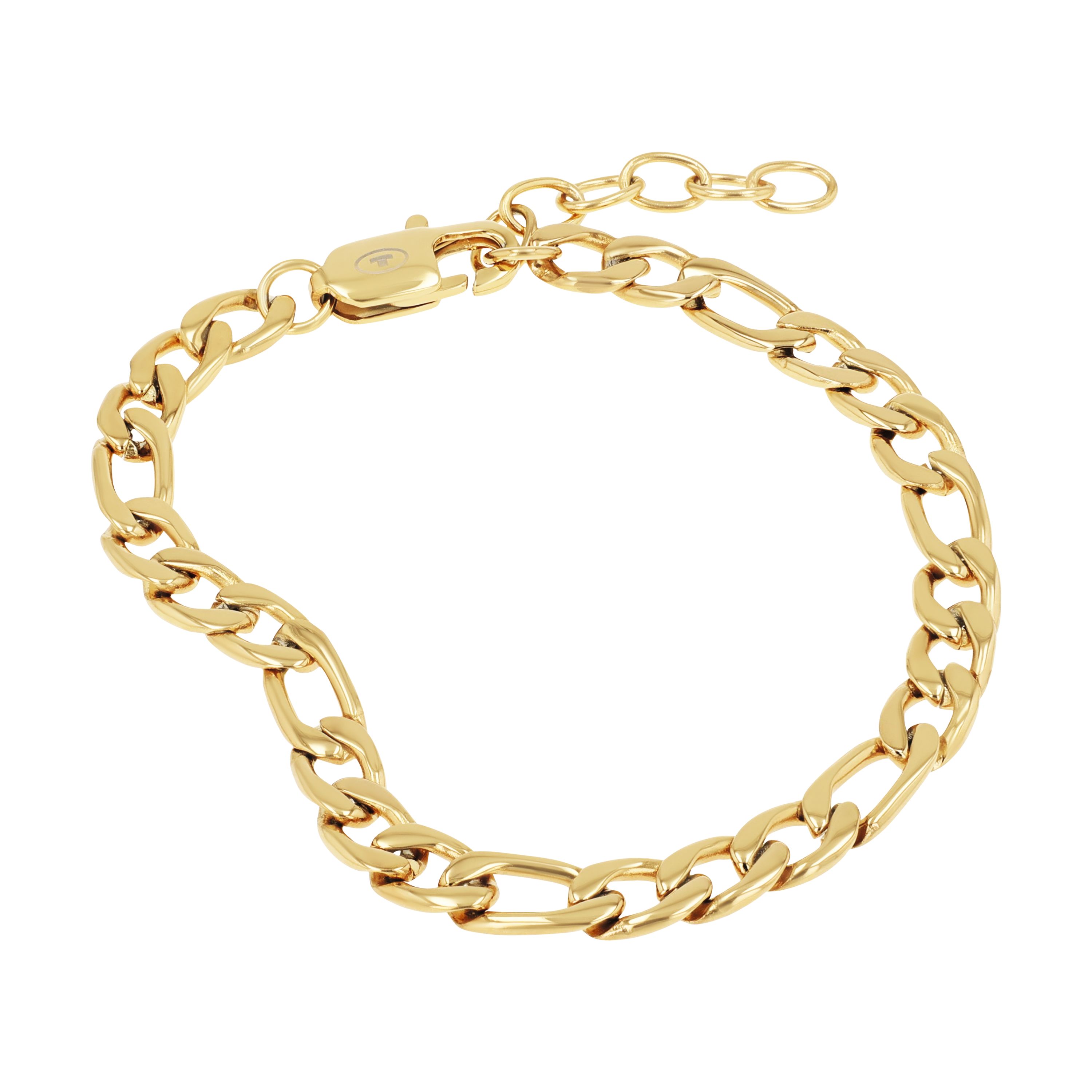 Tom Tailor Herren Armband 2101331 Figaro Edelstahl goldplattiert