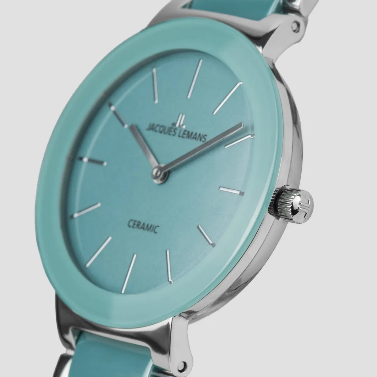 Jacques Lemans Damen Armbanduhr Monaco 42-7ZC Edelstahl Keramik türkis