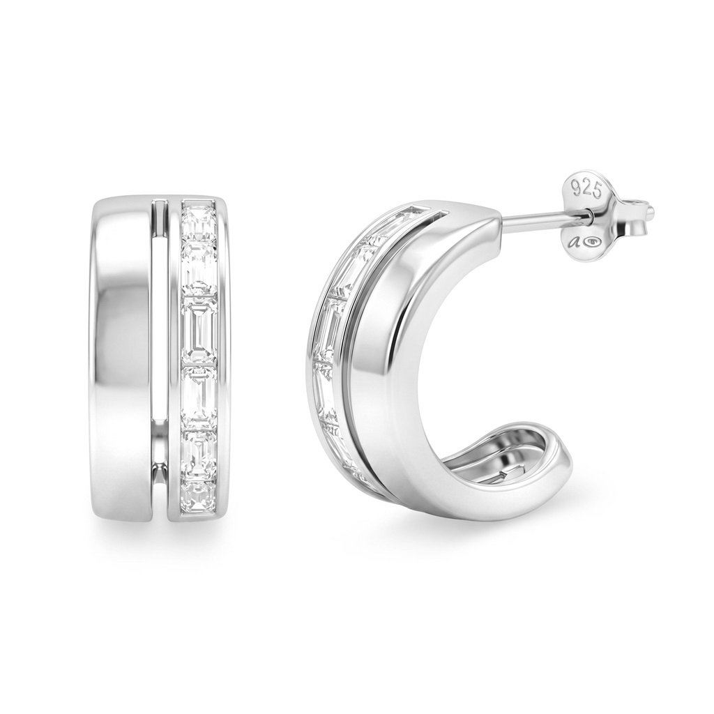 Tom Tailor Damen Halbcreolen 2101810 Silber 925 Zirkonia