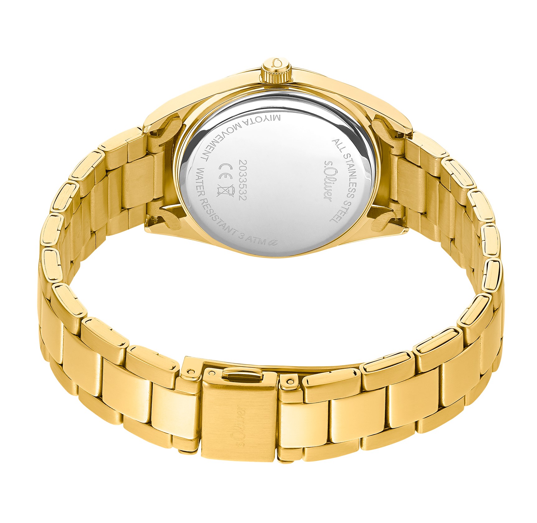 s.Oliver Damen Armbanduhr 2033532 Edelstahl IP gelbgold