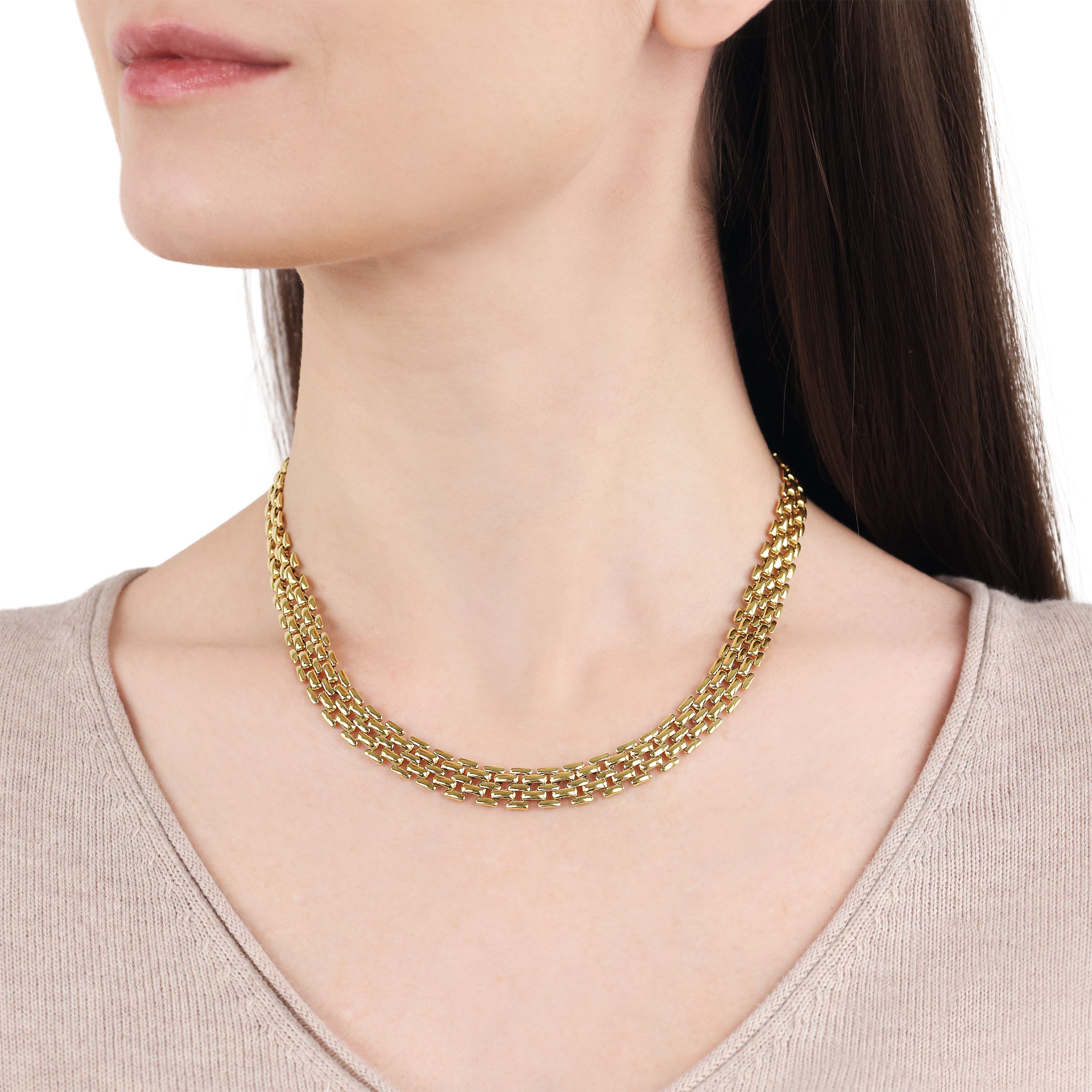 Tom Tailor Damen Collier 2101431 Edelstahl Fantasiegliederung goldplattiert