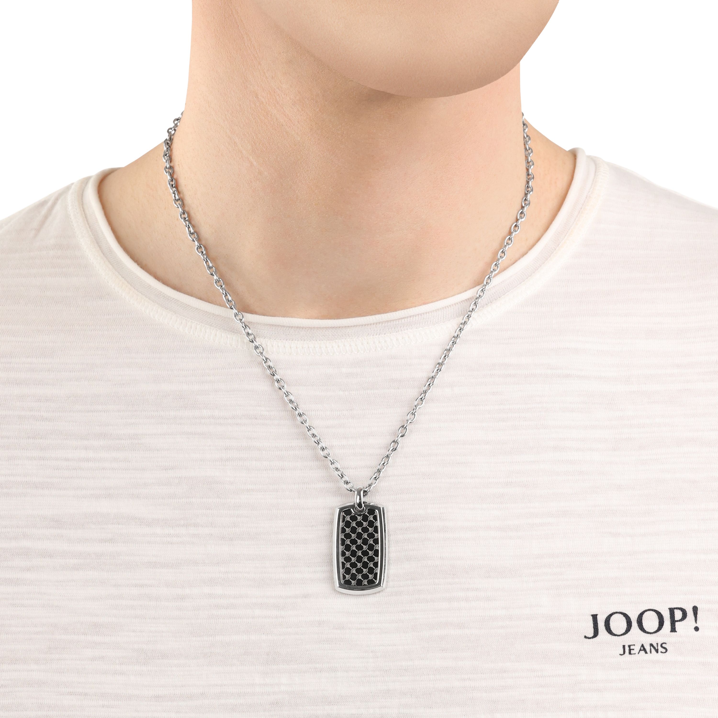 Joop! Herren Halskette 2036806 DogTag Anhänger Edelstahl IP Gun