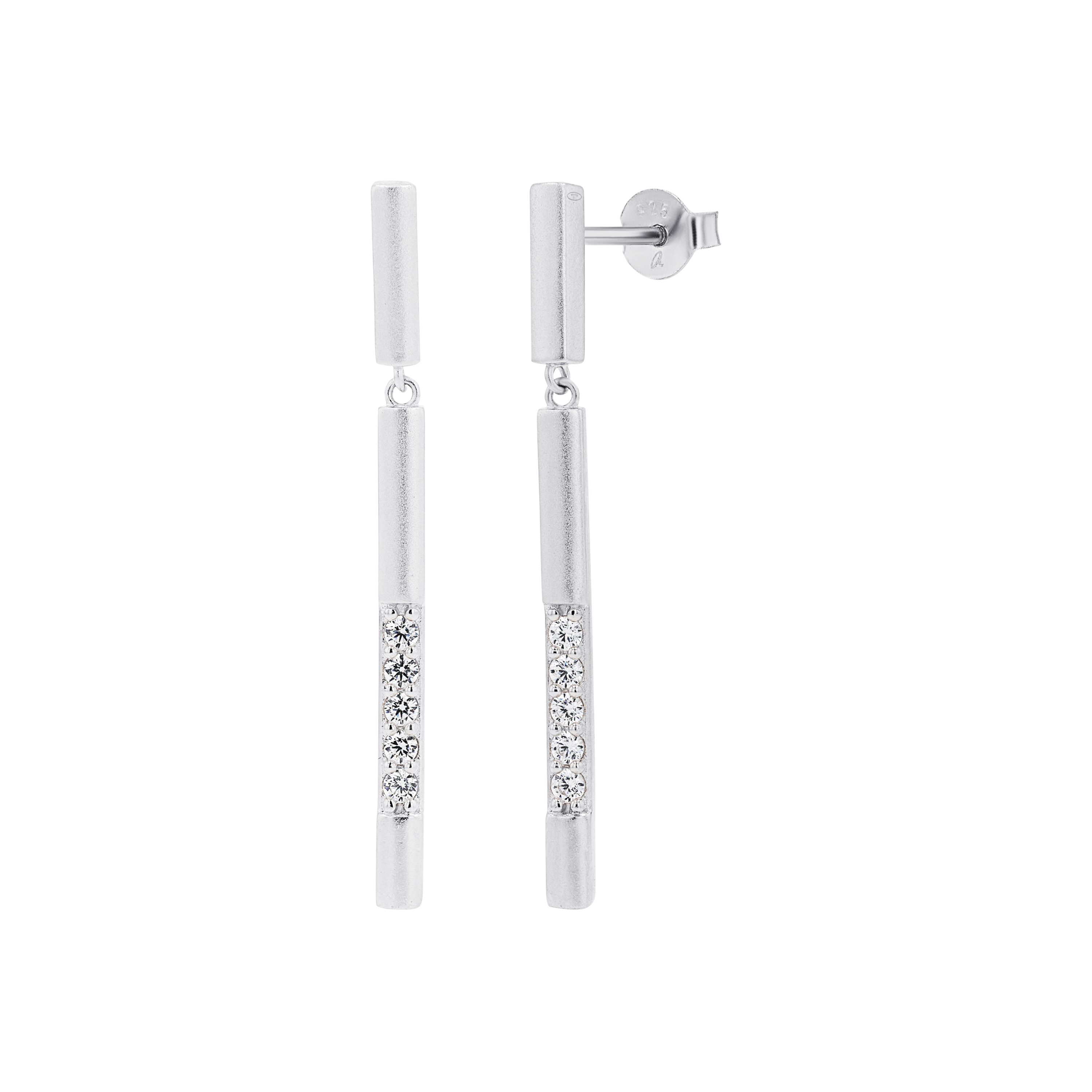 Tom Tailor Damen Ohrhänger 2101270 mit Anhänger Silber 925 synth. Zirkonia