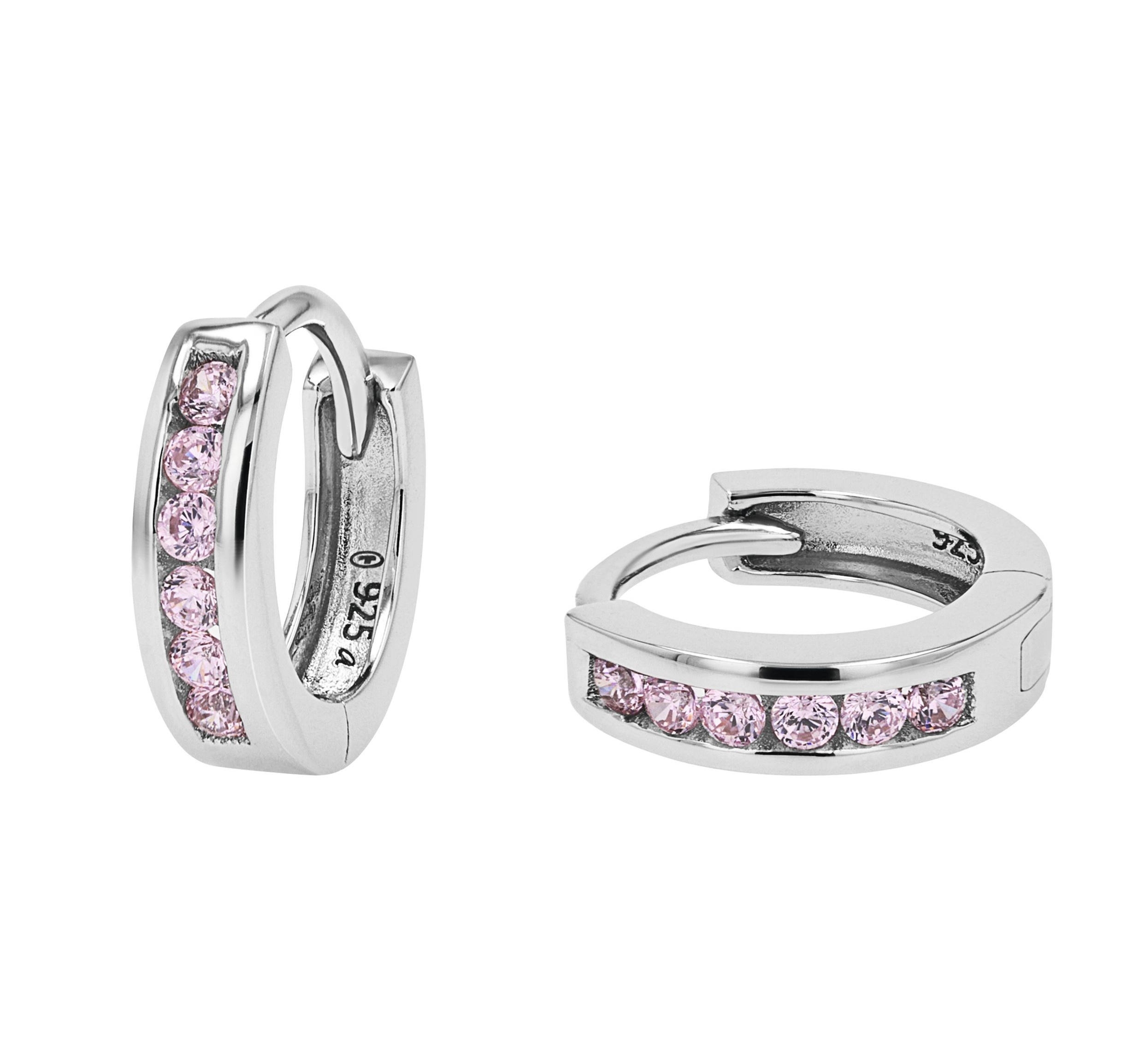 Tom Tailor Mädchen Creolen 2101384 Silber 925 synth. Zirkonia rosa