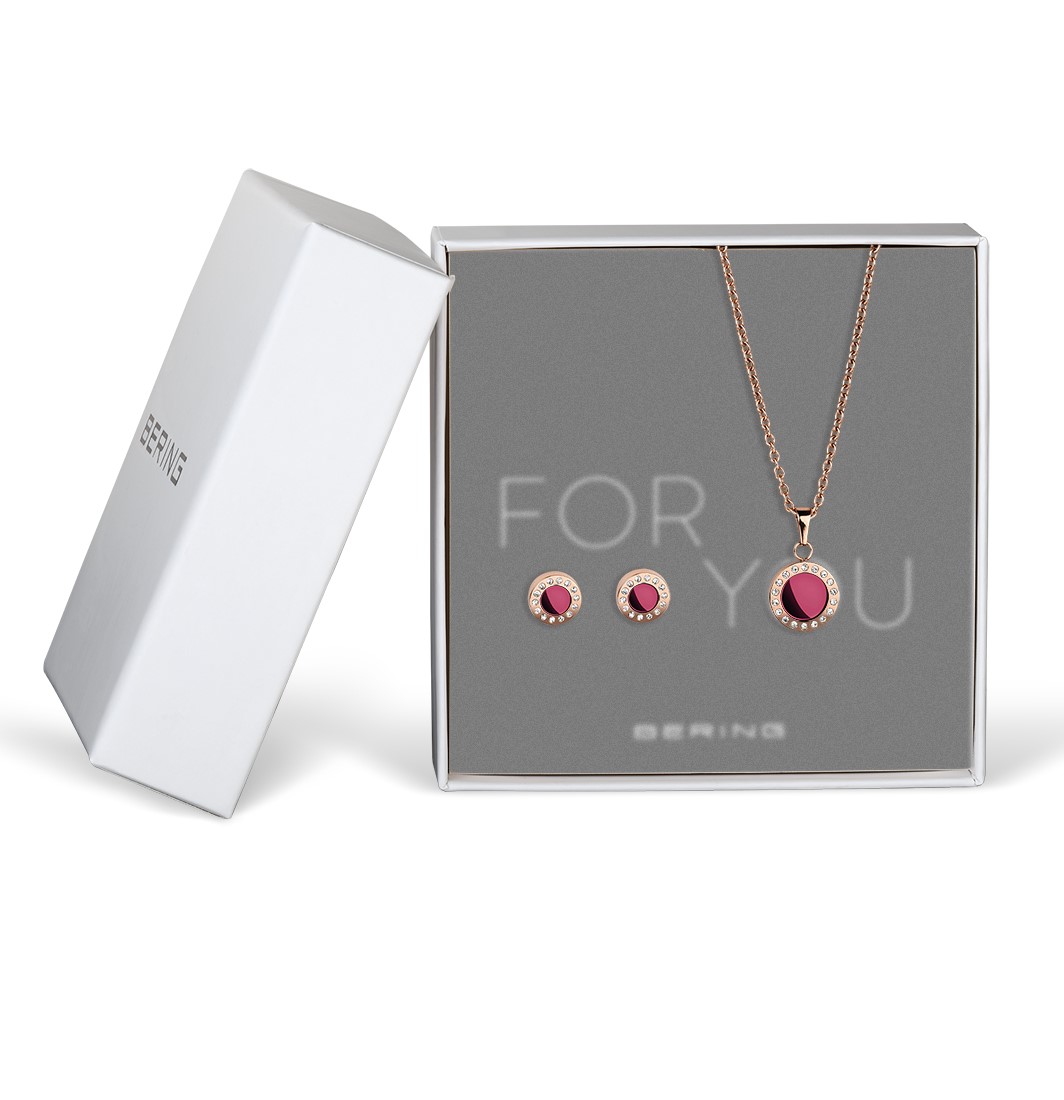 Bering Damen Schmuckset ForYou 427-707-Purple Edelstahl roségold 