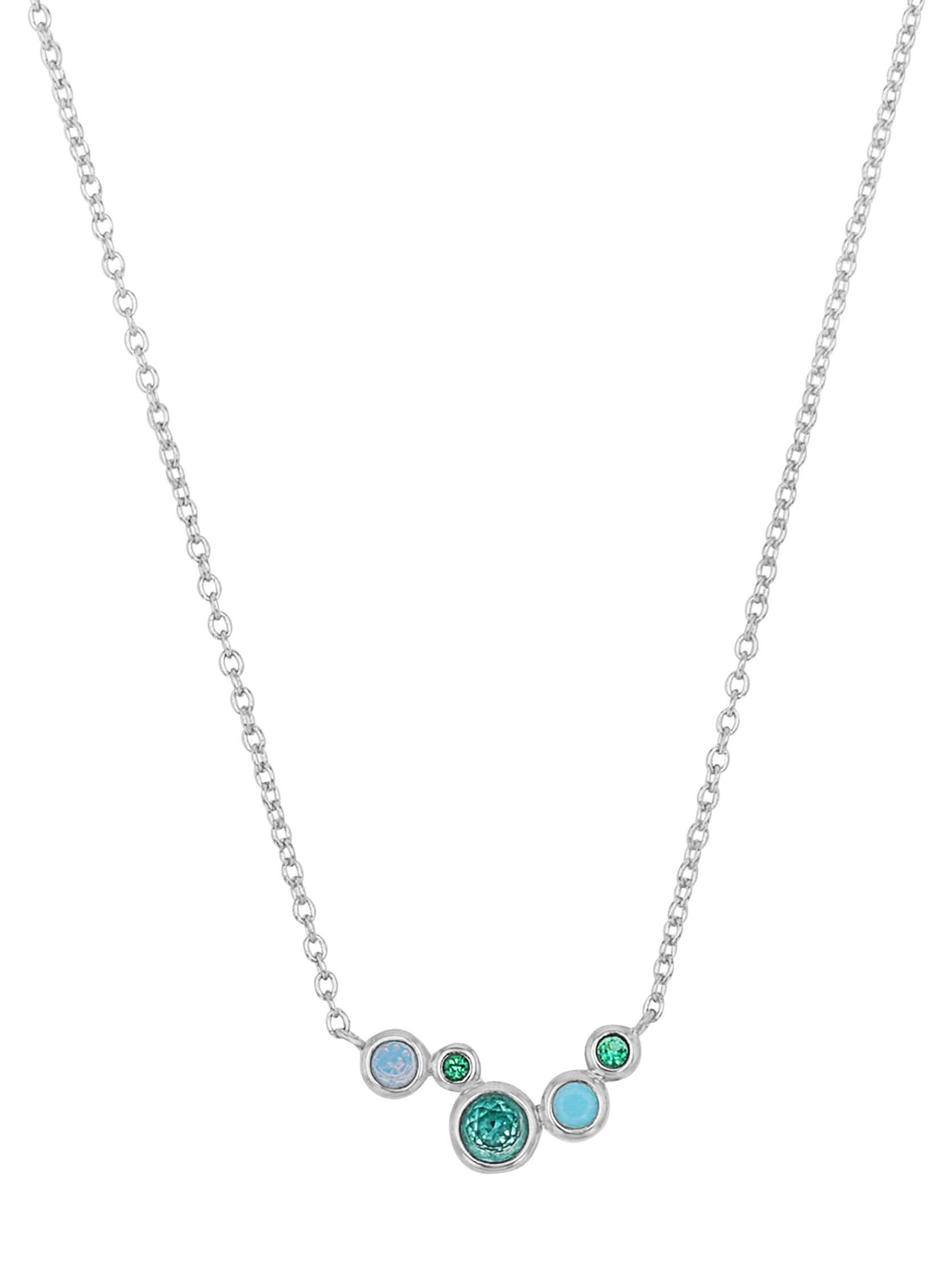 s.Oliver Damen Halskette 2039702 Silber 925 synth. Zirkonia türkis