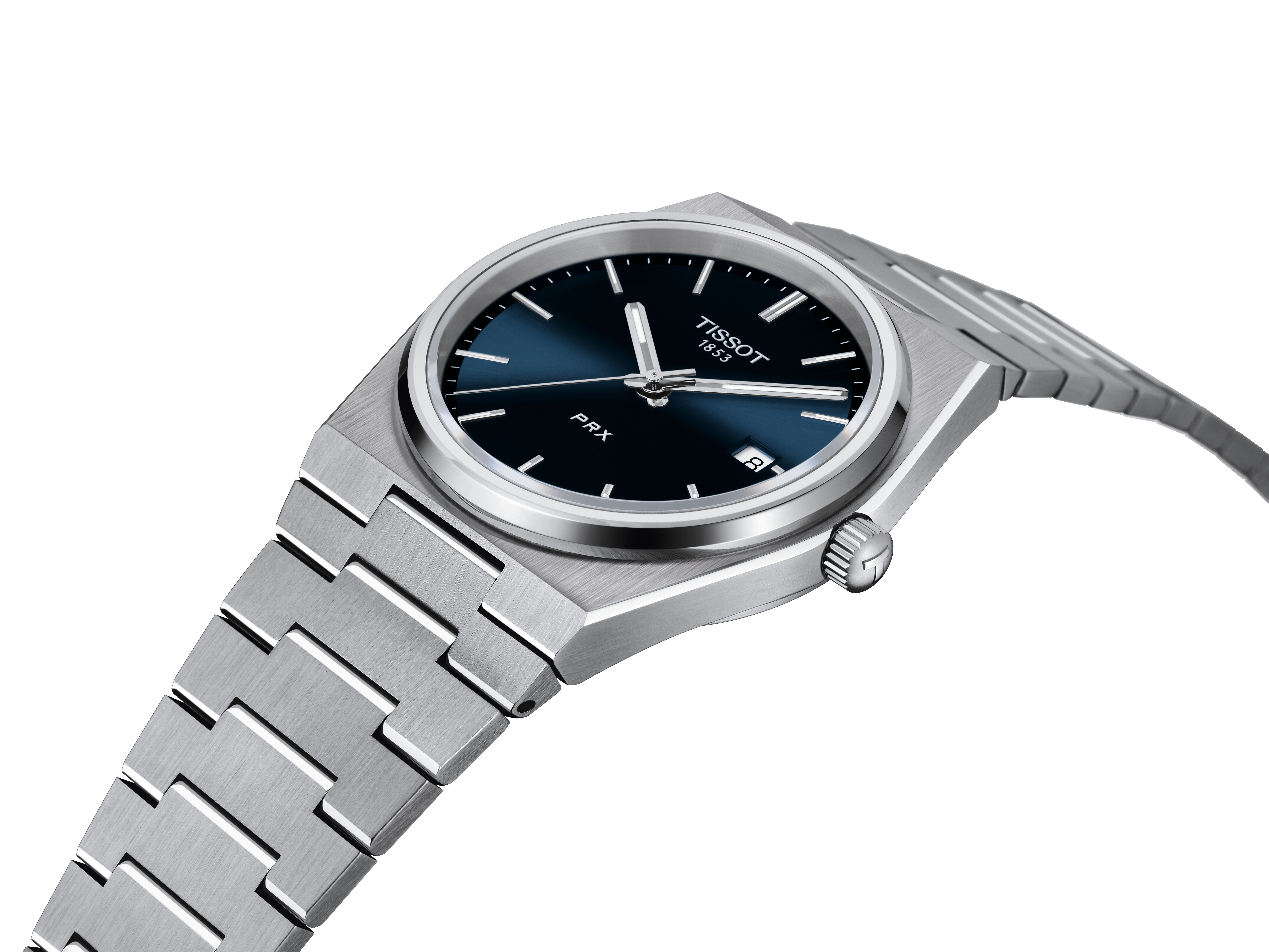 Tissot Armbanduhr T137.410.11.041.00 PRX 40 mm Edelstahl mit dunkelblauem Zifferblatt