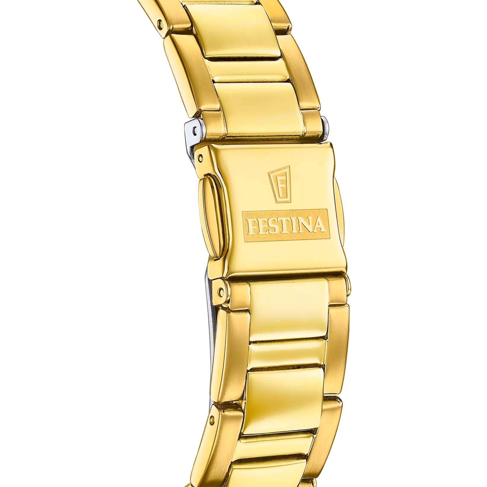 Festina Damen Armbanduhr Boyfriend Rainbow F20609/6 Chronograph Edelstahl gelbgold IP
