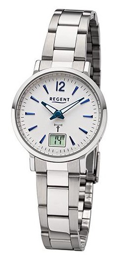 Regent Damen Armbanduhr FR-267 Funk Edelstahl