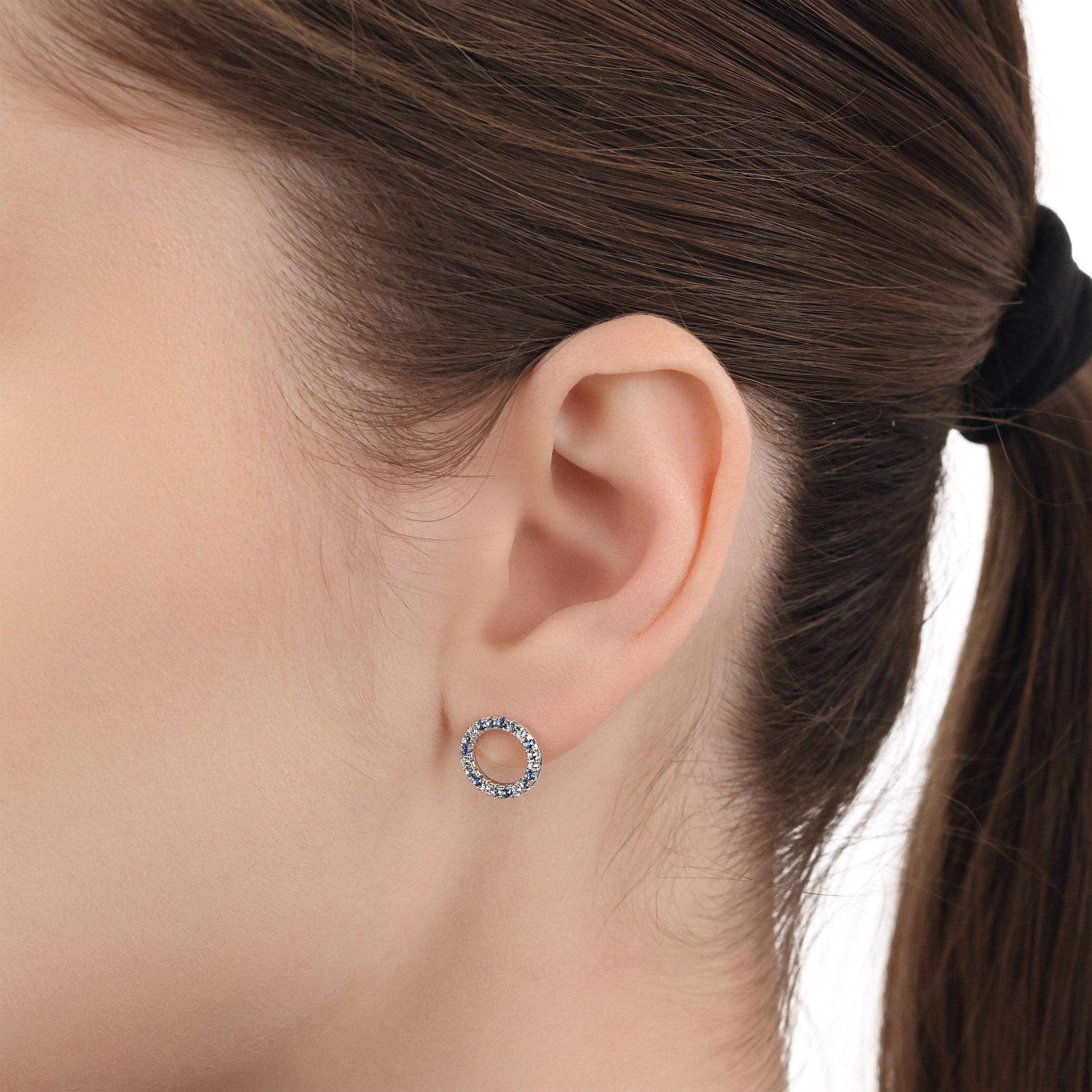 Tom Tailor Damen Ohrstecker 2101264 Silber 925 synth. Zirkonia blau weiß