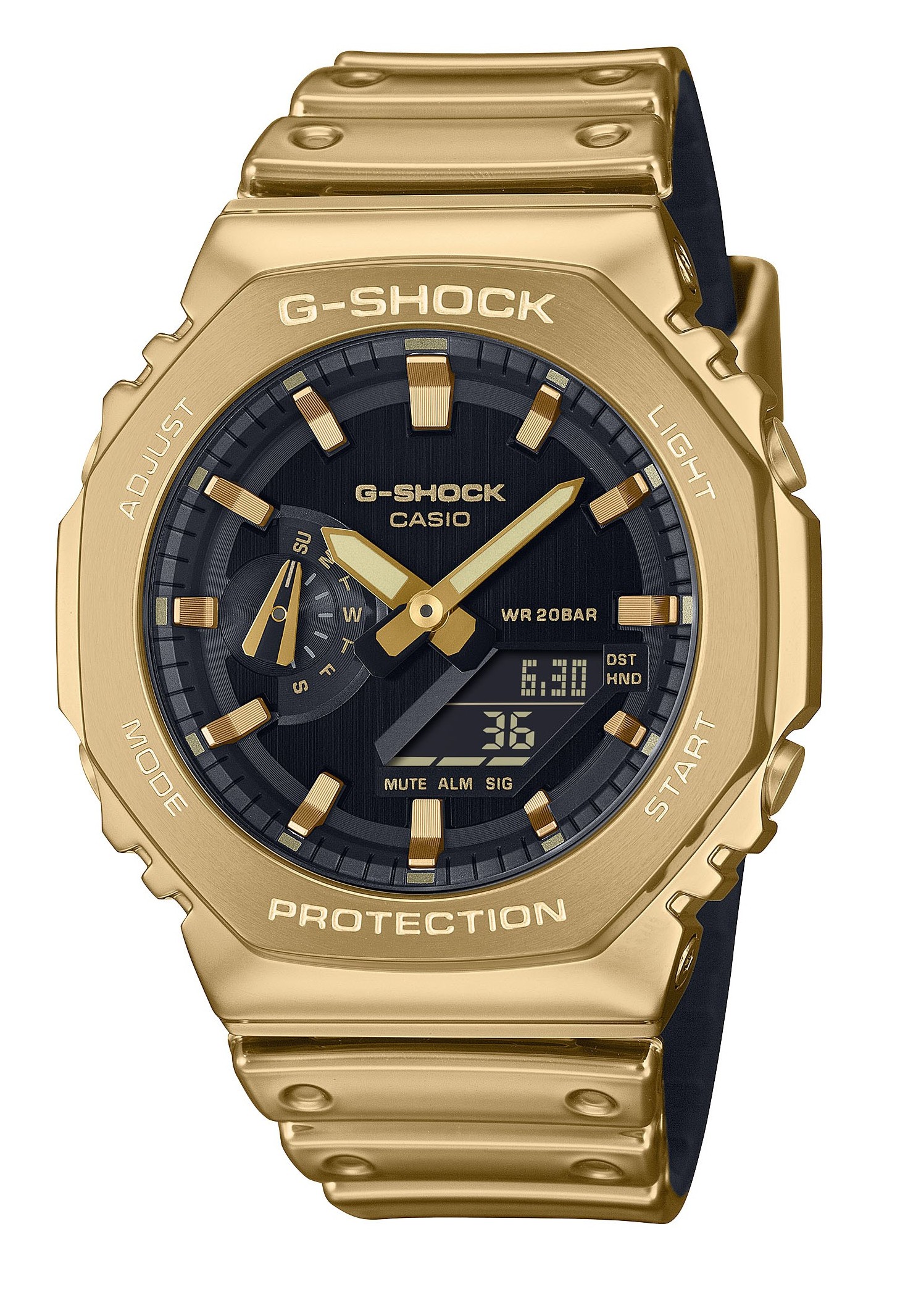Casio Herren Armbanduhr G-Shock GM-2100YMG-9AER analog digital goldfarbig