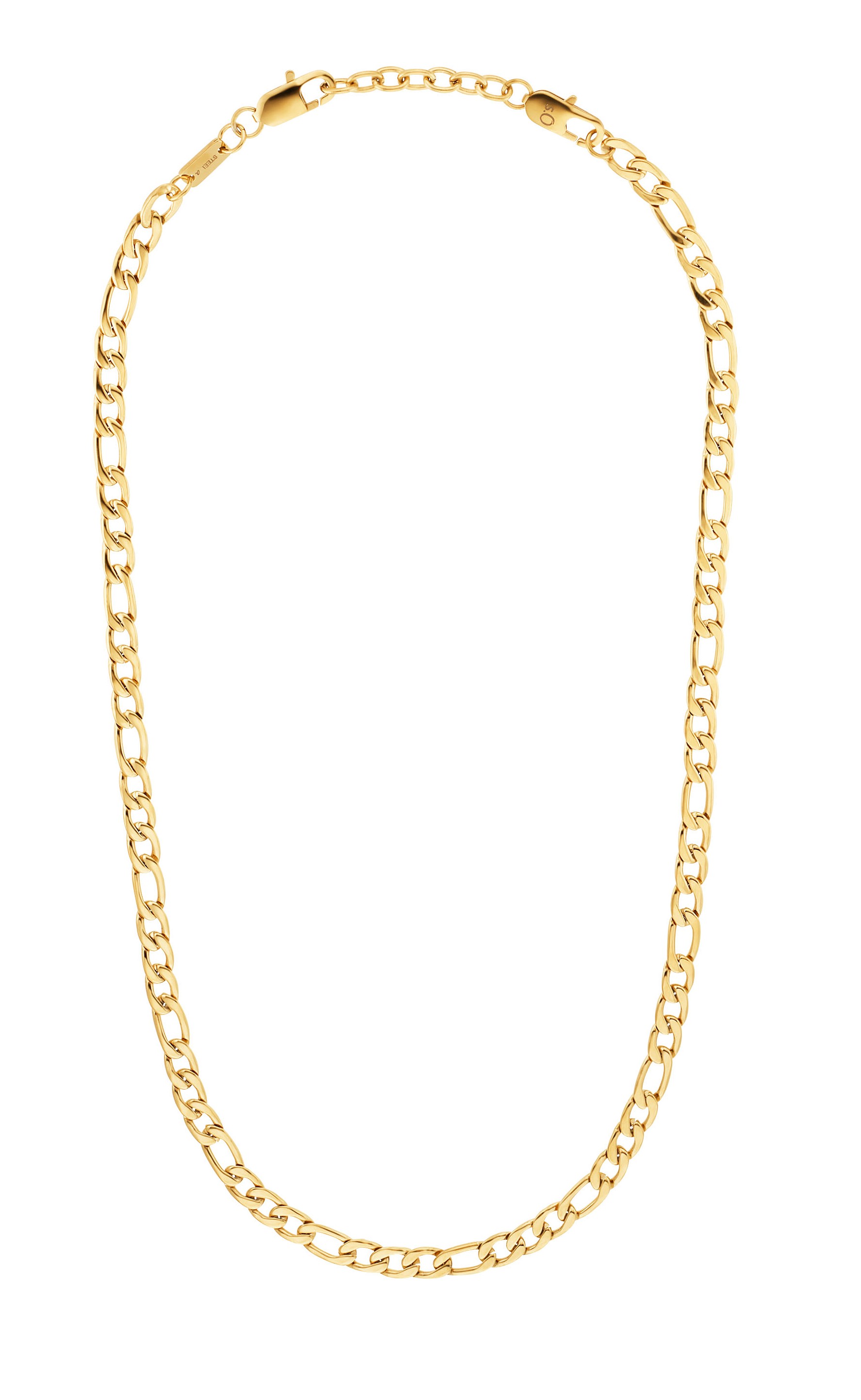 s.Oliver Herren Halskette 2038008 Figaro Edelstahl gelbgold IP
