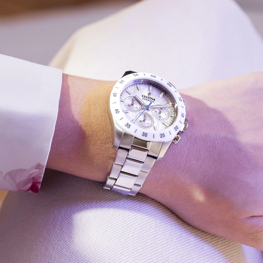 Festina Armbanduhr F20693/1 Chronograph Ceramic weiß