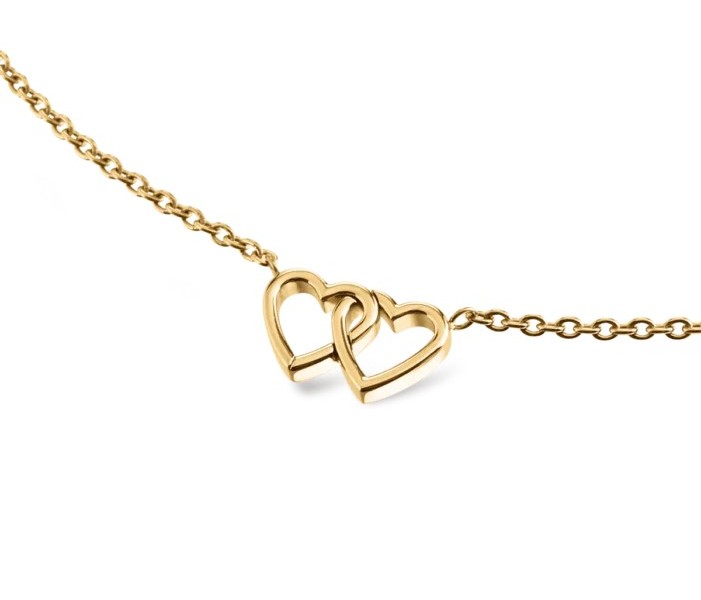 Boccia Damen Halskette 08023-02 Titan gelbgold IP mit Doppelherz