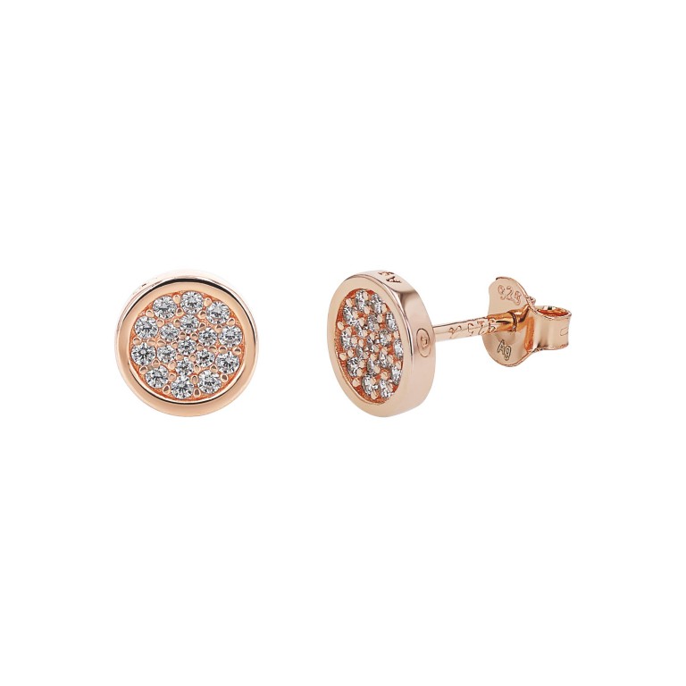 Tom Tailor Damen Ohrstecker 2100580 Silber 925 rosévergoldet synth. Zirkonia