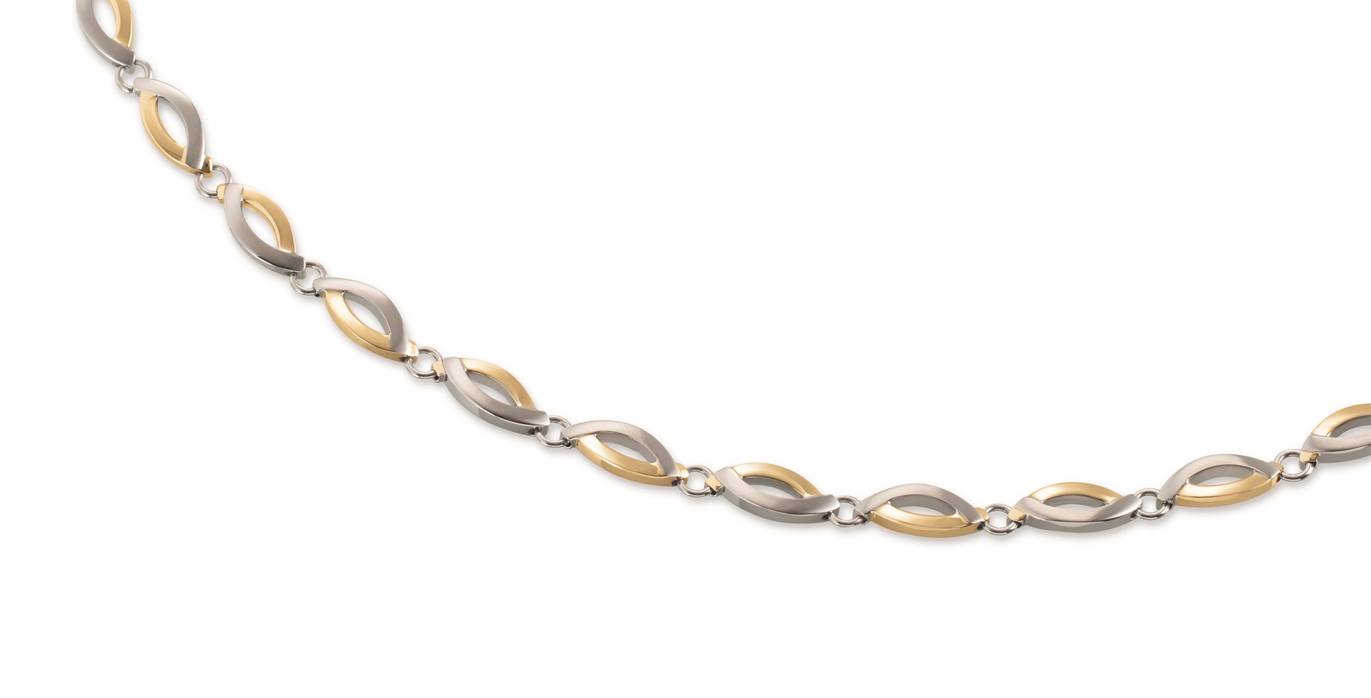 Boccia Collier 0876-02 Reintitan bicolor mit gelbgoldplattierten Elementen 
