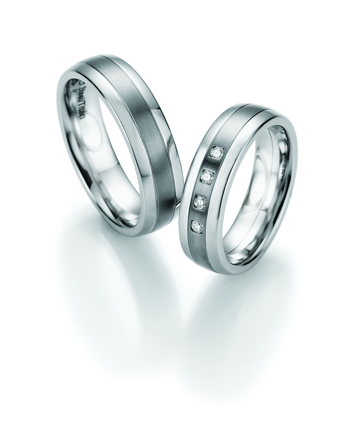 Eheringe Trauringe White Style Steel Titan Brillant 68-06020 / 68-06020