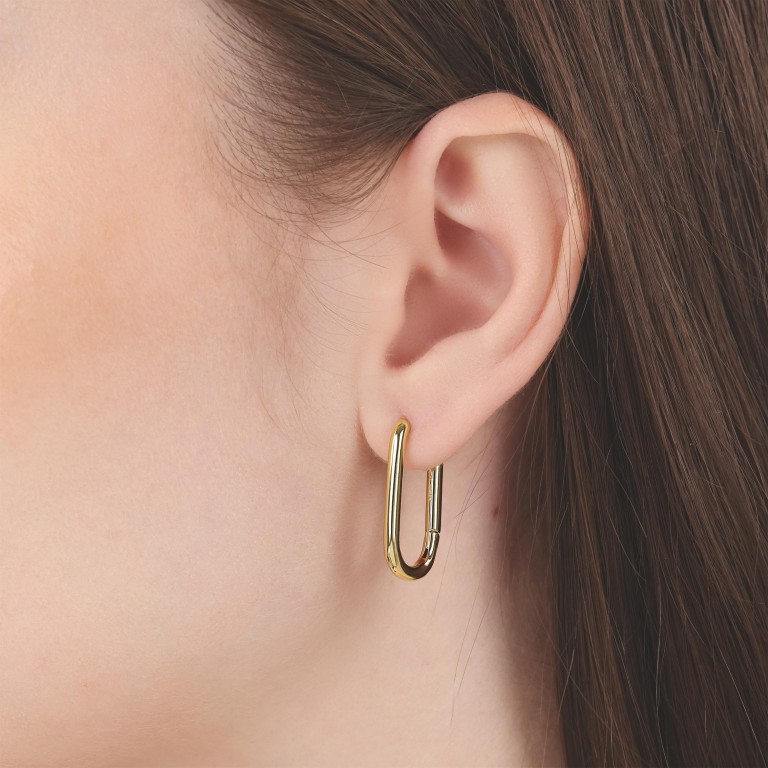 Tom Tailor Damen Creolen 2100638 Edelstahl goldplattiert