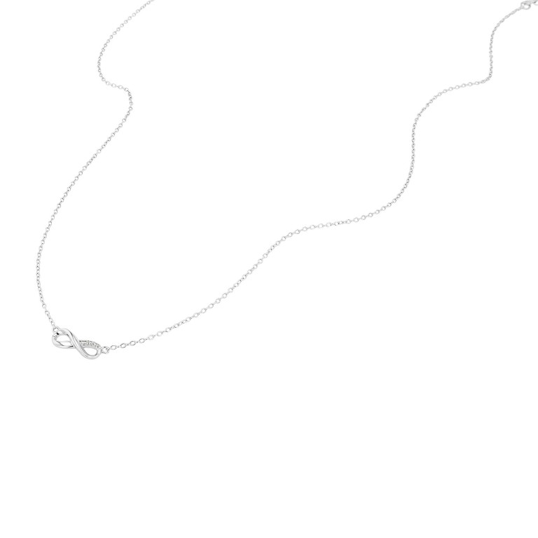 Tom Tailor Damen Halskette Infinity 2100583 Silber 925 synth. Zirkonia
