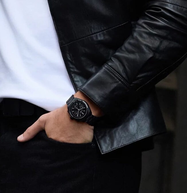 Bulova Herren Armbanduhr Lunar Pilot Black Hole 98A335 Chronograph Edelstahl Schwarz Limited Edition