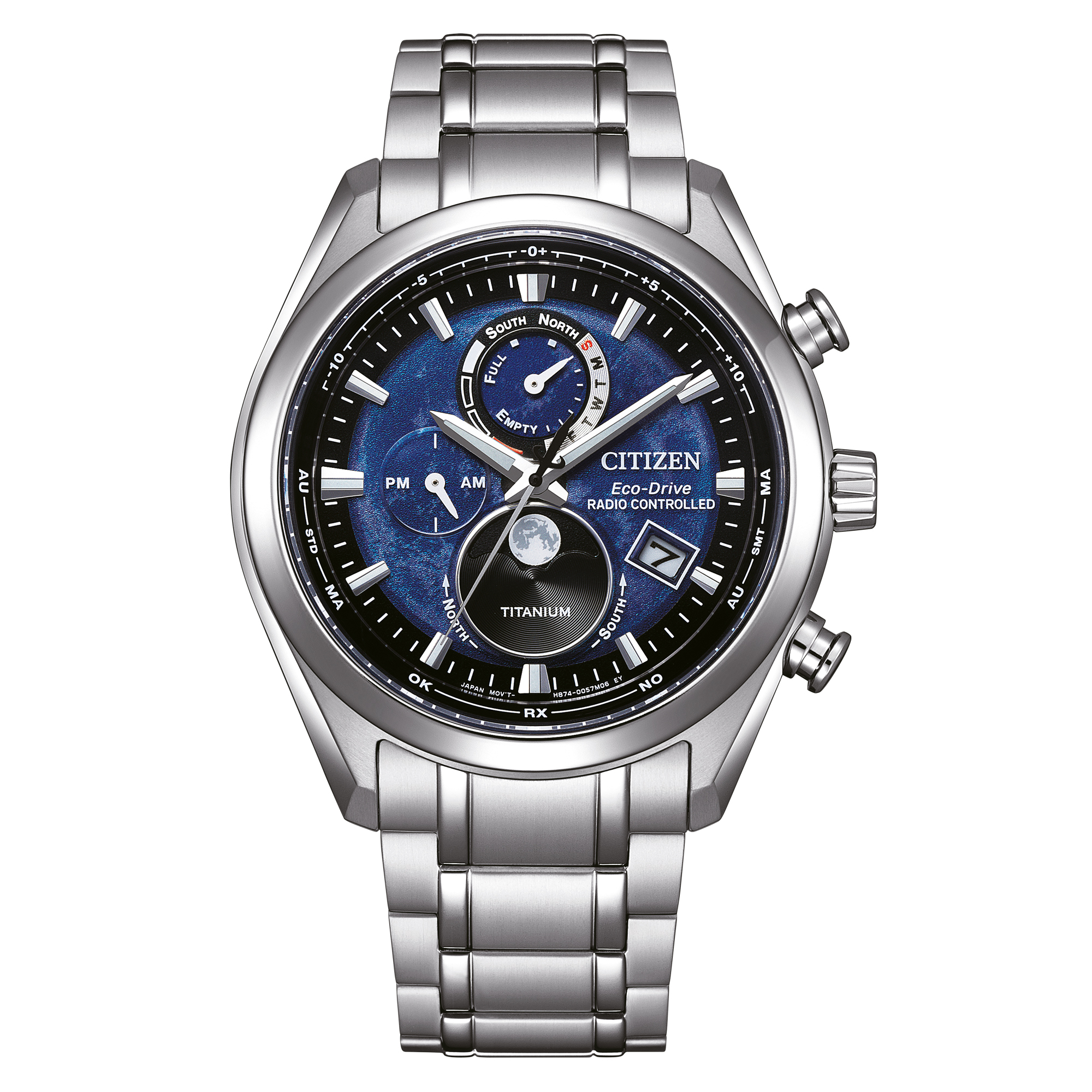 Citizen Herrenarmbanduhr Tsuki-yomi BY1010-81L Funk Solar Mondphase