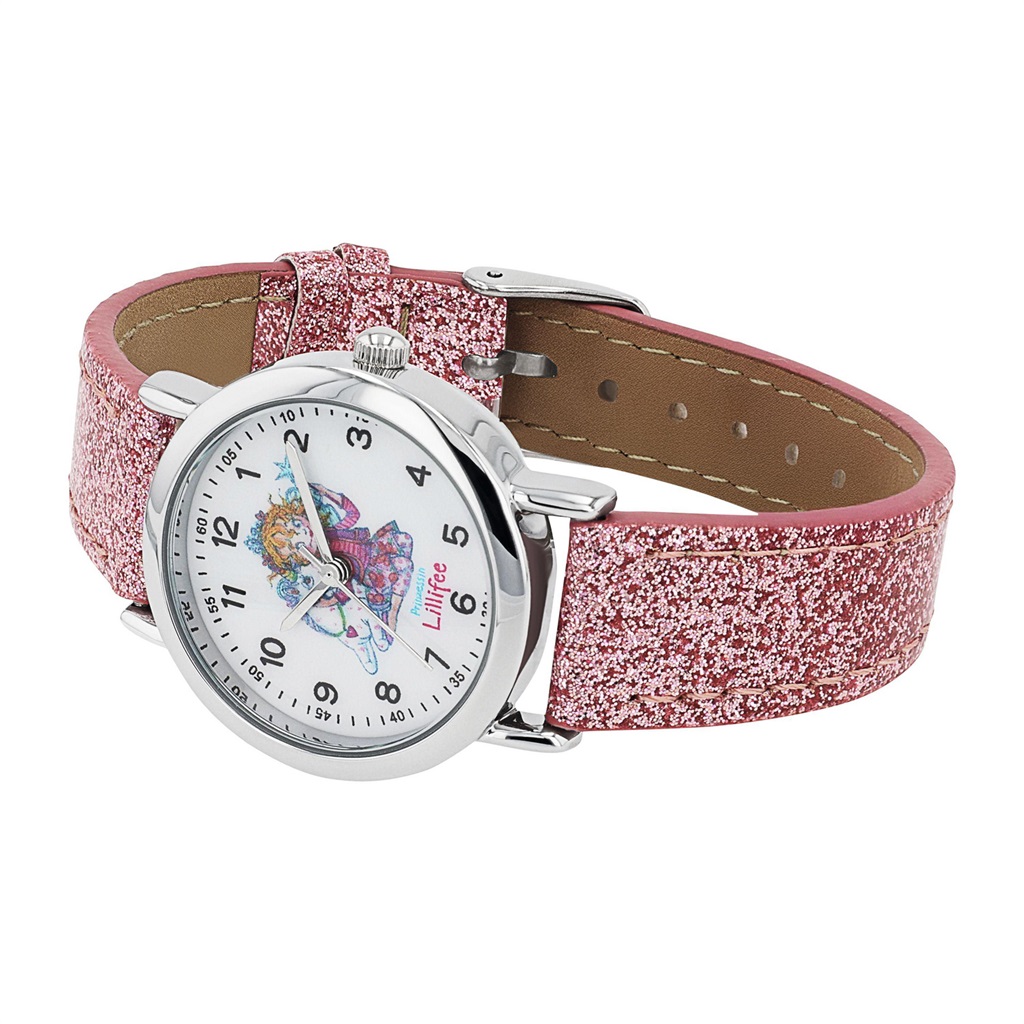 Prinzessin Lillifee Mädchen Armbanduhr 2100472 Kunstlederband pink glitzer