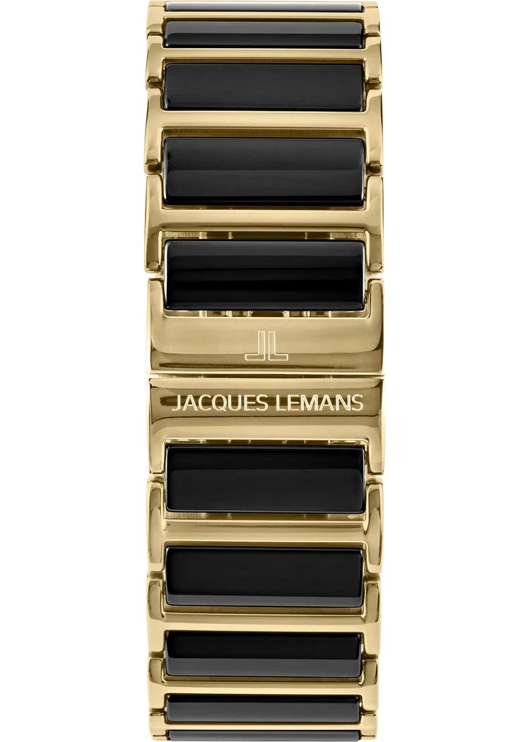 Jacques Lemans Armbanduhr York 1-1593.1G Edelstahl IP Gold Keramik schwarz