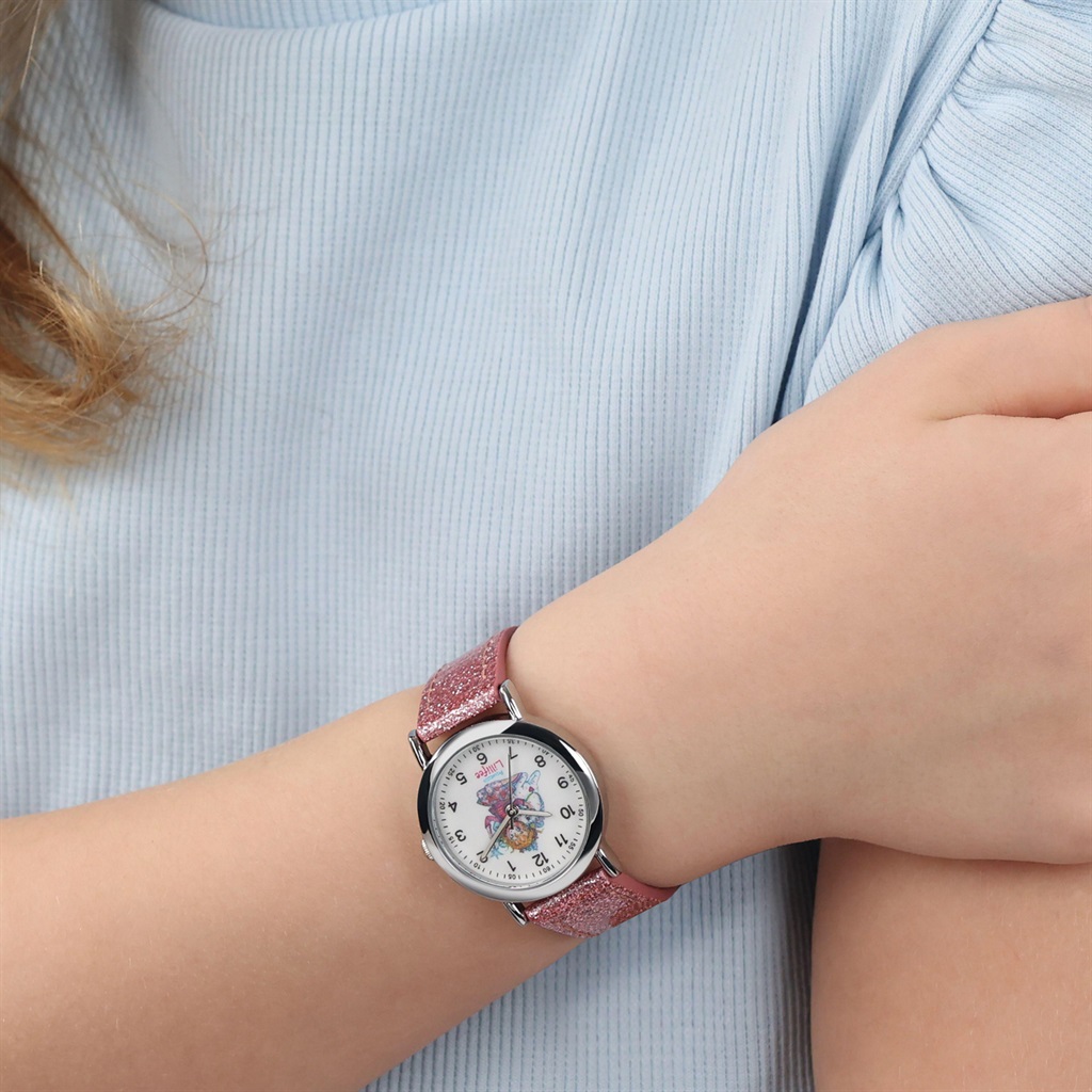 Prinzessin Lillifee Mädchen Armbanduhr 2100472 Kunstlederband pink glitzer