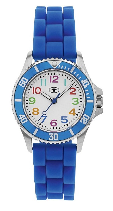 Tom Tailor Jungen Armbanduhr 2100703 Edelstahl Silikonband blau 