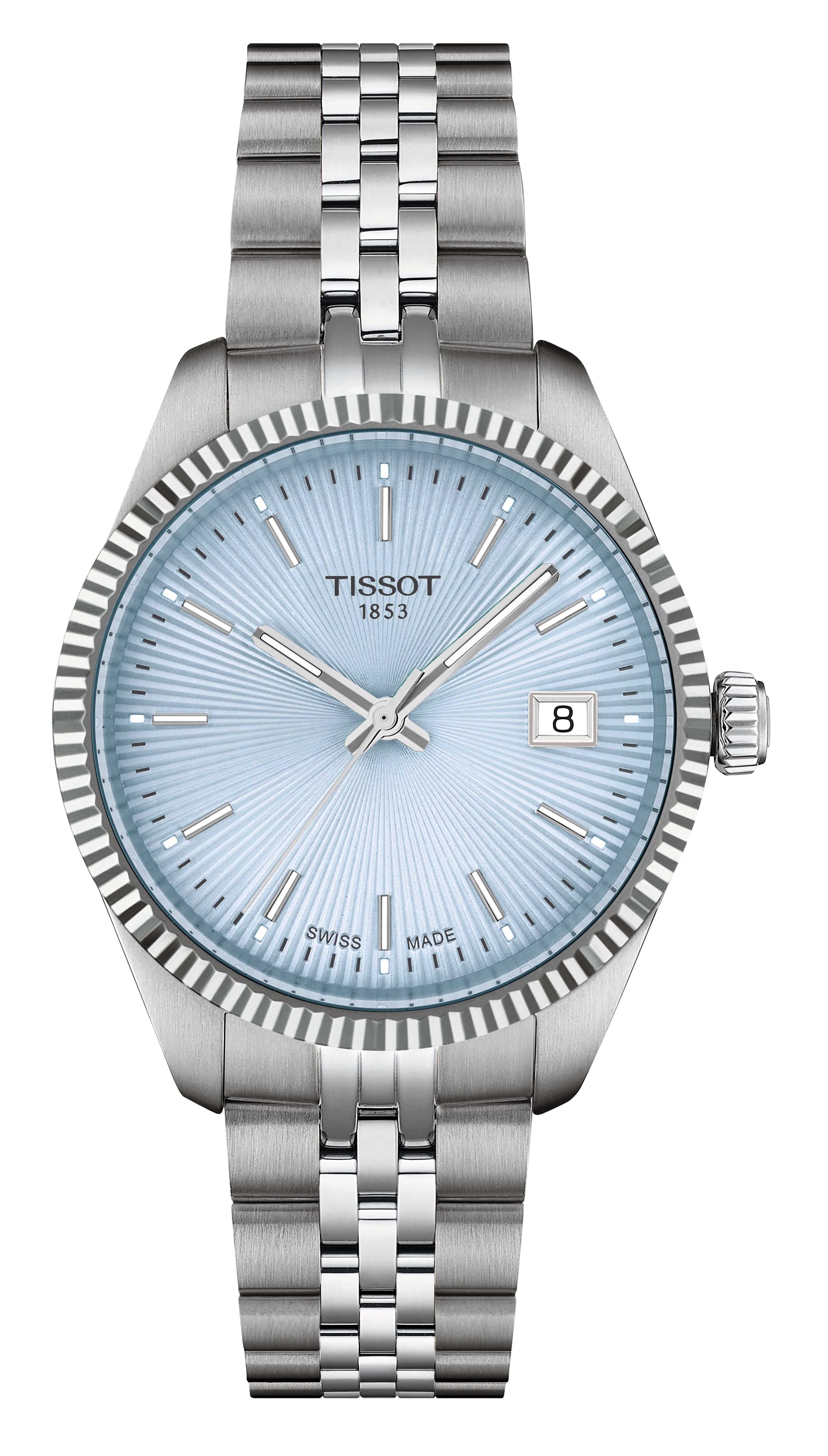 Tissot Damen Armbanduhr T156.210.11.351.00 Ballade 34 mm Edelstahl mit hellblauem Zifferblatt 
