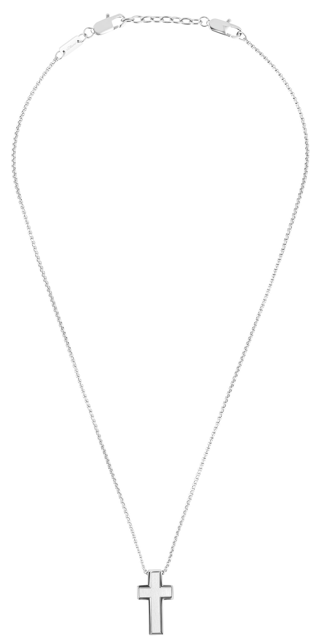 s.Oliver Herren Halskette 2035529 mit Anhänger Kreuz Edelstahl