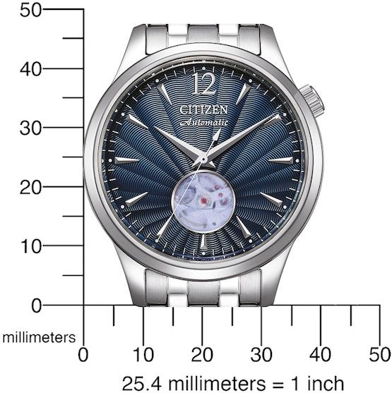 Citizen Herren Armbanduhr NH9131-73L Automatik Edelstahl Open Heart